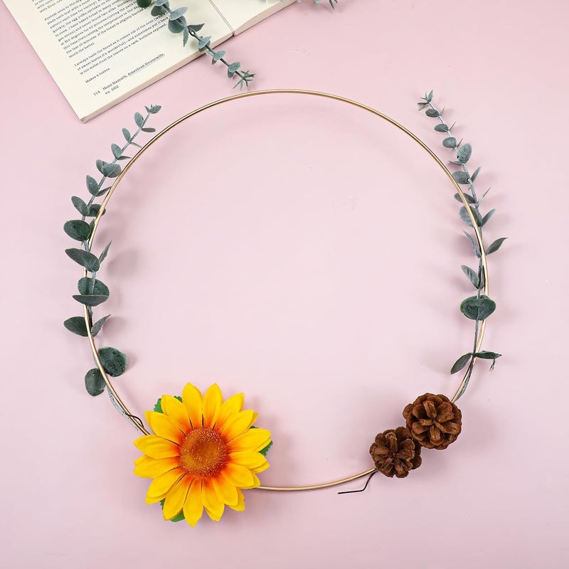 Aeaocvo 12 Inch Metal Hoops for Crafts, 10 PCS Gold Floral Macrame Hoop Dream Catcher Rings Hoops for Wedding Wreath Decor Wall Hanging DIY Crafts Supplies - Image 5